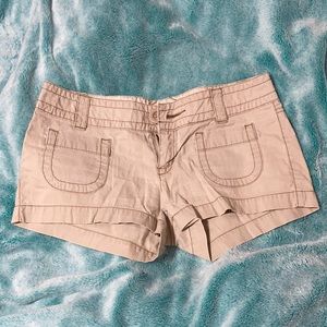 Aeropostale, cream, corduroy type shorts. 3/4